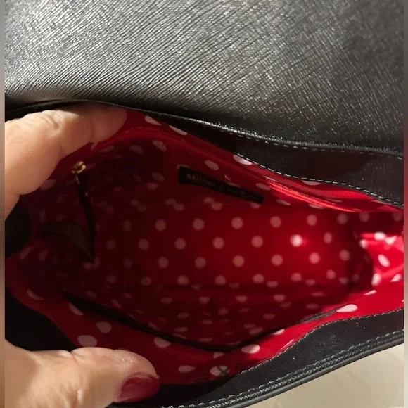 Kate Spade NWOT & Disney Collab Minnie Mouse Backpack with Red Polka Dot Bow - Picture 10 of 11